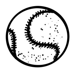 Cartoon image of Baseball ball. An artistic freehand picture.
