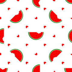 Vector Seamless Background. National Watermelon Day.