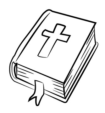 Cartoon image of Bible Icon. Religion symbol. An artistic freehand picture.