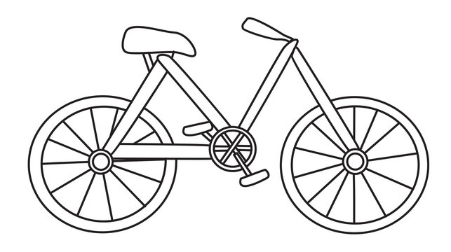 Cartoon image of Bicycle Icon. Bike symbol. An artistic freehand picture.
