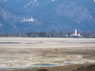 Schwangau behind the Empta Forggen Lake.
Caste Neuschwanstein in the Background.