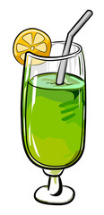Cartoon image of Cocktail Icon. Glass symbol. An artistic freehand picture.