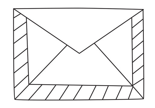Cartoon image of Envelope Icon. Mail symbol. An artistic freehand picture.