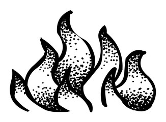 Cartoon image of Fire Icon. An artistic freehand picture.