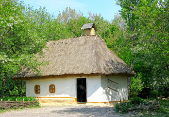 Old mud hut in Ukraine