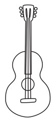 Cartoon image of Guitar. An artistic freehand picture.