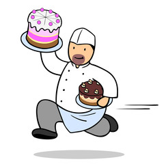 Lieferung von Torten durch Konditor