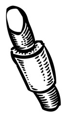 Cartoon image of Lipstick icon. Beauty symbol. An artistic freehand picture.