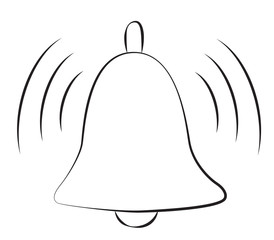 Cartoon image of Notification Icon. Bell symbol. An artistic freehand picture.