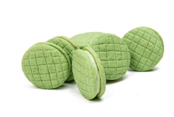 green double fruit cookies isolated