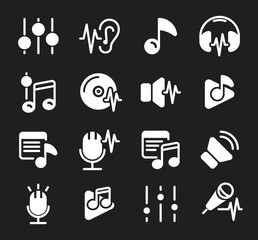 Set of vector audio scales.