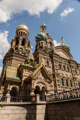 Fototapeta na wymiar Petersburg, Russia, July 3, 2017: Cathedral of the Resurrection, Orthodox Church of the Savior on Spilled Blood, Petersburg, Russia.