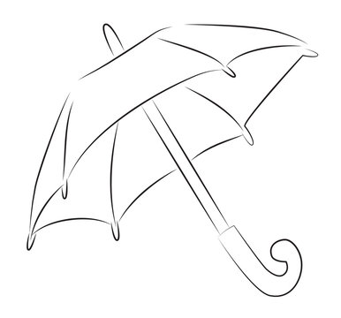 Cartoon image of Umbrella Icon. Shelter symbol. An artistic freehand picture.