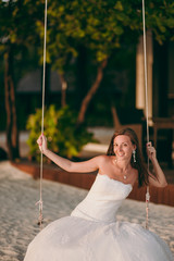 The bride on the swing
