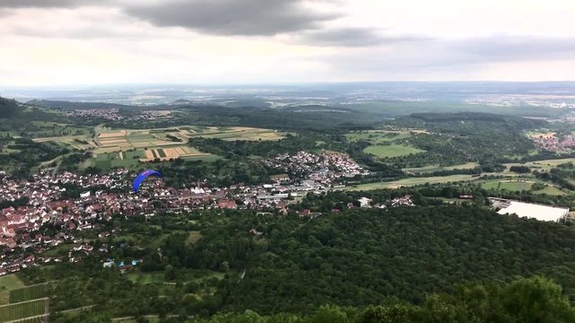 Arial view from castle Hohenneuffen in Southern Germany