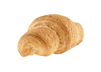 Croissant isolated on white background closeup