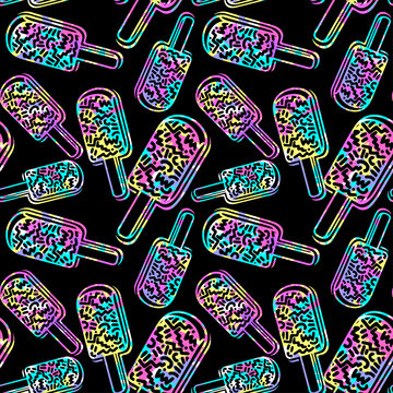 Ice cream geometrical  seamless pattern.
