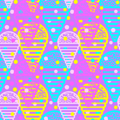 Ice cream geometrical  seamless pattern.