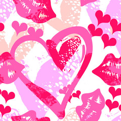 Seamless brushpen textile doodle pattern grunge texture