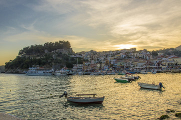 Parga city, Preveza, Epirus, Greece - view toward the fortress