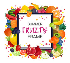 Summer Fruits Frame Background