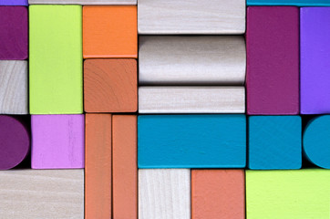 Colourful wooden blocks background