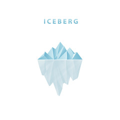 Polygonal iceberg in flat style. Iceberg icon. - obrazy, fototapety, plakaty