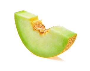 Slices of melon isolated on white background.