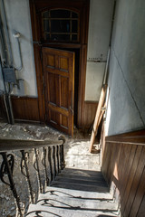 Derelict Staircase and Door - Abandoned School for Boys - New York