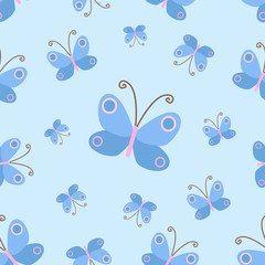 Seamless spring background for use in design, web site, packing, textile, fabric..Baby's butterfly pattern