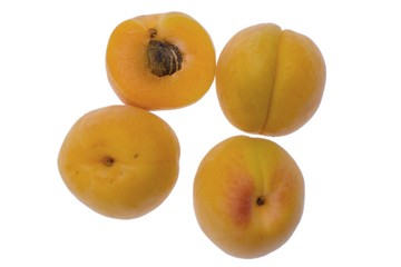 Ripe apricot isolated on white background