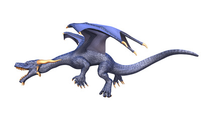 3D Rendering Fantasy Dragon on White