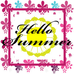 Hello summer image isolated on color background