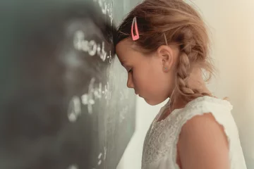 Deurstickers frustrated math school child © detailblick-foto
