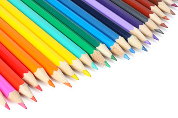 Fototapeta premium colored pencils isolated on white background