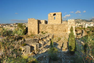 Fototapeta na wymiar Byblos Castle in Byblos, Lebanon built by the Crusaders in the 12th century, Lebanon 