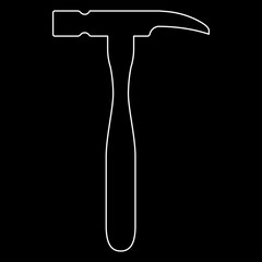 Hammer   the white path icon .