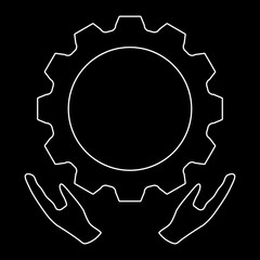 Preventative maintenance   the white path icon .