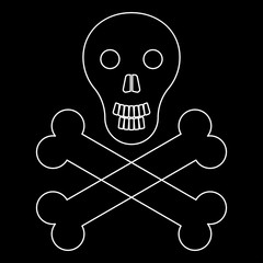 Skull and bones   the white path icon .