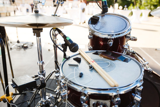 Percussion. Stage before the concert