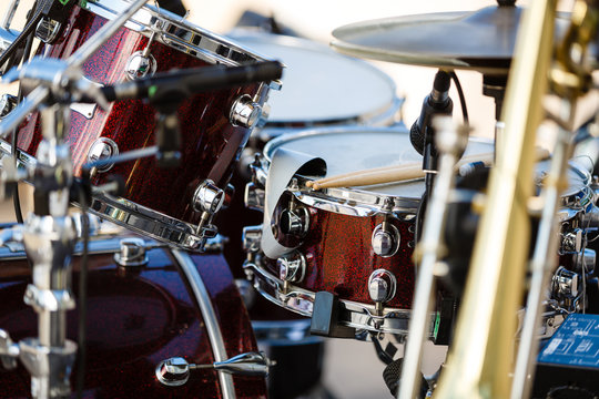 Percussion. Stage before the concert