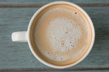 Latte Coffee in white cup