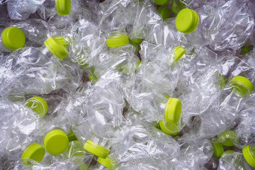 plastic bottles recycle background concept - obrazy, fototapety, plakaty