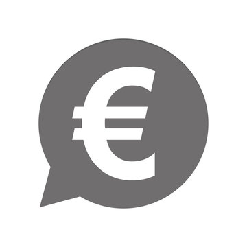 Graue Sprechblase rund - Euro Währung