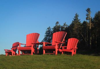 Relaxing Vacation in Red Chairs