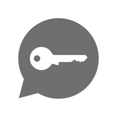Graue Sprechblase rund - Schlüssel Schlüsseldienst