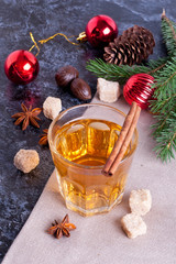 Hot punch, apple cider, cinnamon drink