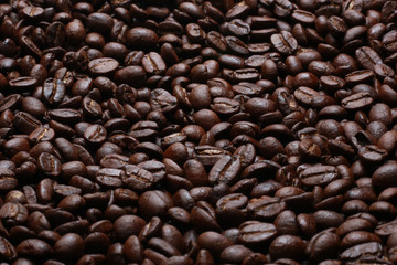 The Roasted coffee beans image closeup