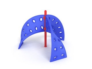 Playground for climbers blue 3d render on white background