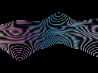 abstract lines wave surface with colorful for background